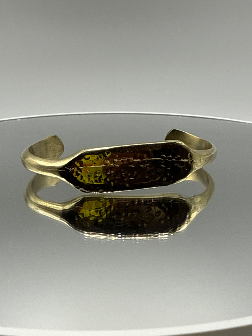 Hammered ID Bracelet Cuff